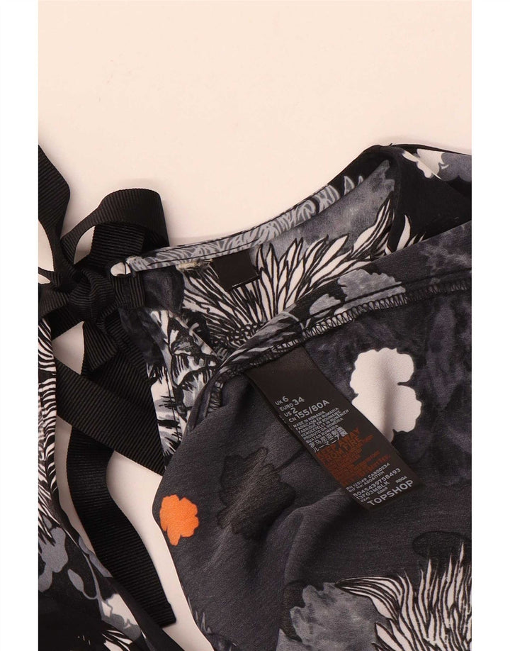 Bluză supradimensionată pentru femei Topshop UK 6 XS Poliester floral negru