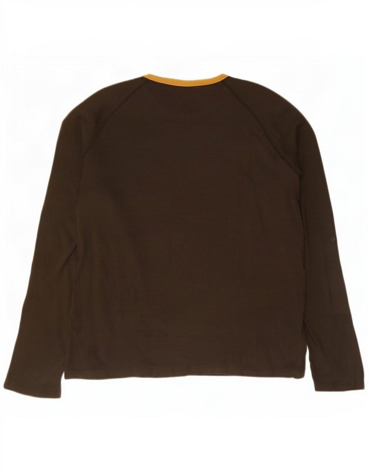 Woolrich Top grafic pentru bărbați cu mânecă lungă 2XL, bumbac maro