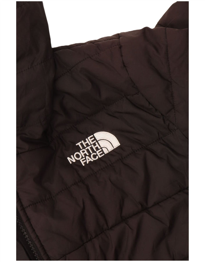 Jachetă căptușită cu glugă THE NORTH FACE pentru băieți 11-12 ani, neagră