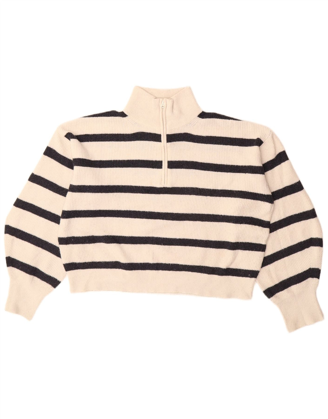 FRENCH CONNECTION Pulover cu fermoar și decolteu pentru femei UK 10 Small White