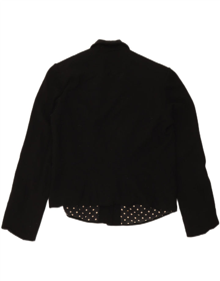 VINTAGE Womens 2 Button Blazer Jacket UK 14 Medium Black