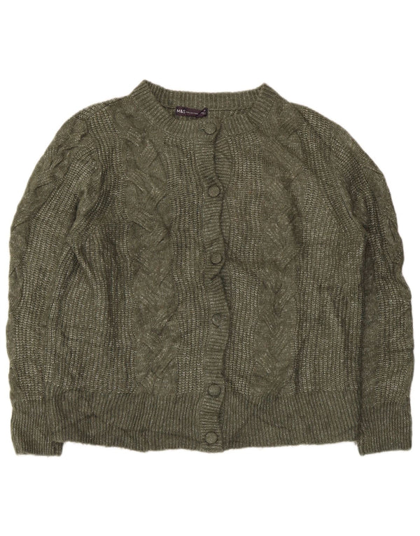 Pulover cardigan pentru femei Marks & Spencer UK 16 mare, verde acrilic