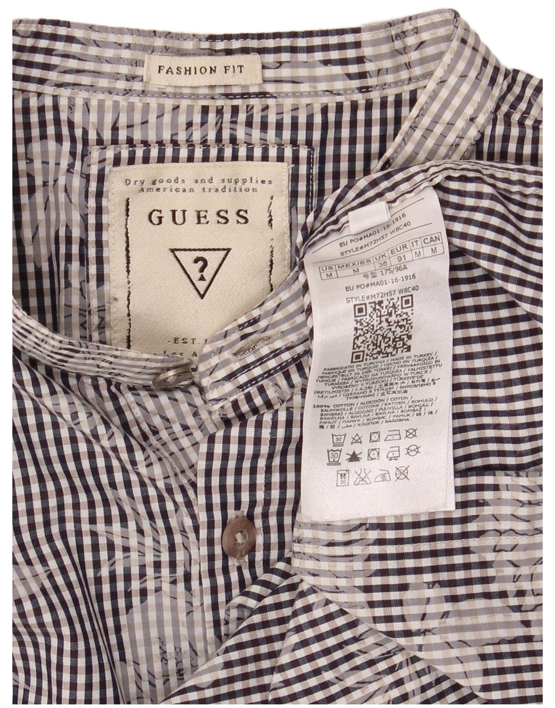 Cămașă Guess pentru bărbați, cu flori de bumbac, albastru mediu