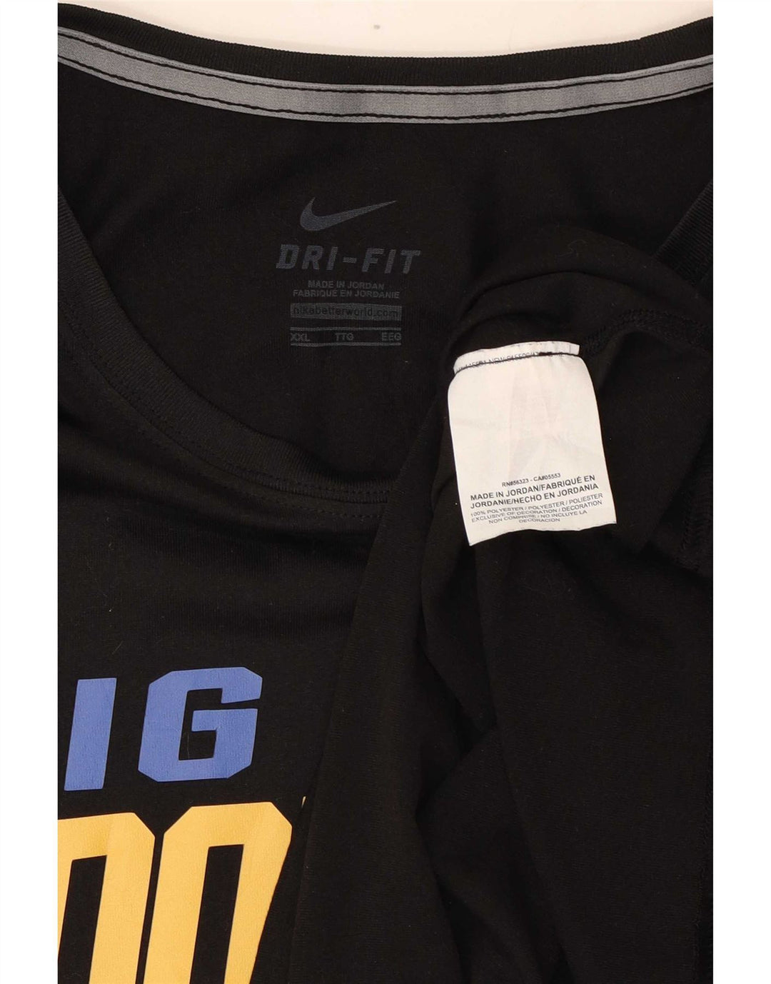 Top grafic Nike Dri Fit pentru femei cu mânecă lungă UK 20 2XL Poliester negru
