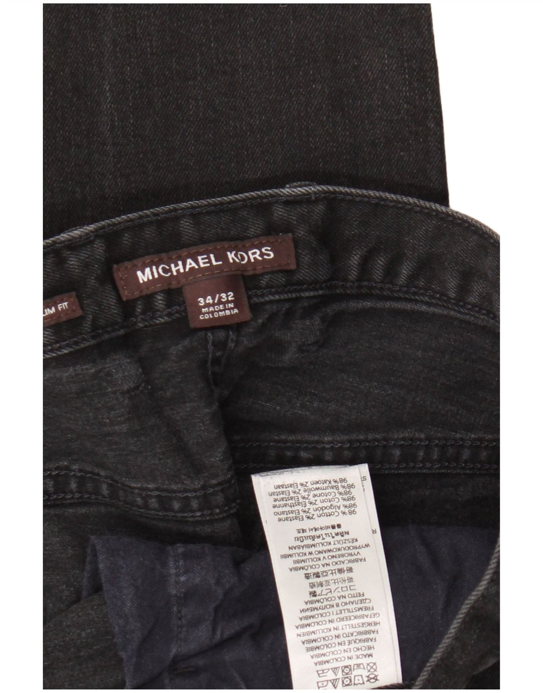 Blugi slim pentru bărbați Michael Kors W34 L32 bumbac negru