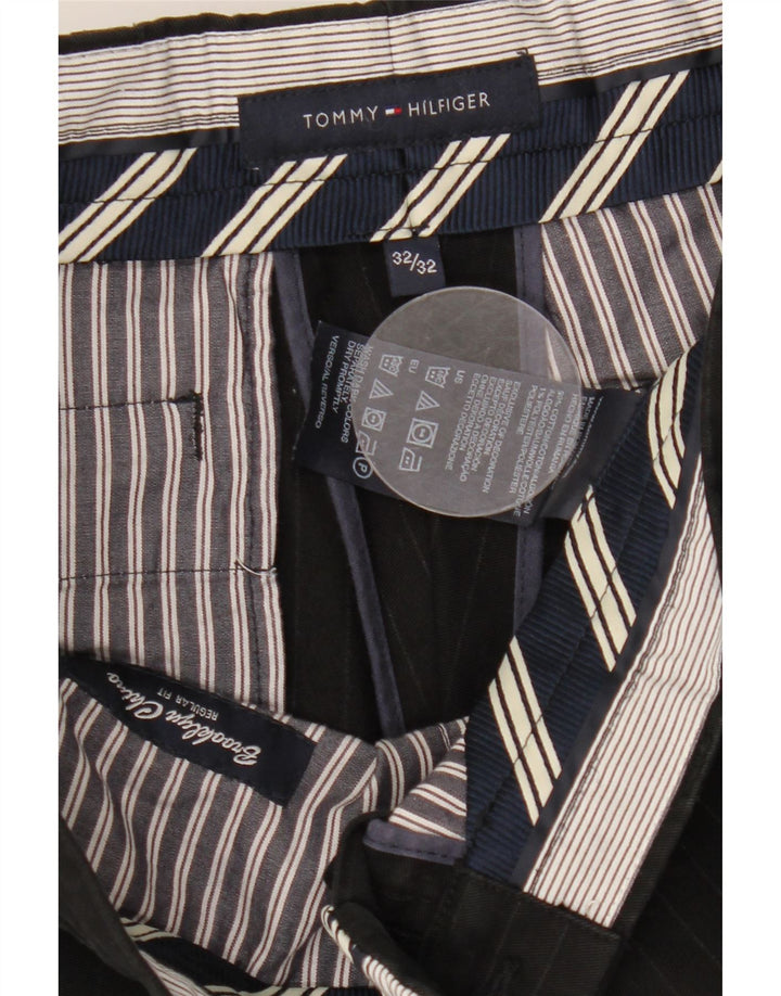 TOMMY HILFIGER Pantaloni drepti pentru femei L32 L32 bumbac cu dungi negre