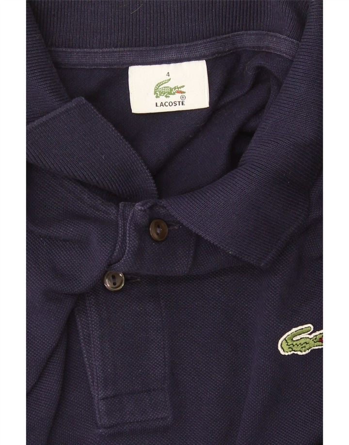 Tricou polo Lacoste pentru bărbați, mărime 4, bumbac albastru bleumarin mediu