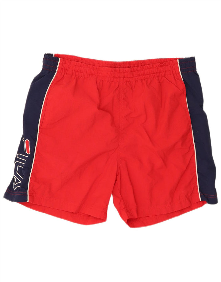 Pantaloni scurți de sport Fila pentru bărbați, roșii, mari, bloc de culoare, poliamidă