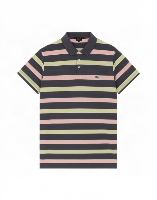 Tricou polo pentru bărbați Gant XL, bumbac cu dungi multicolore