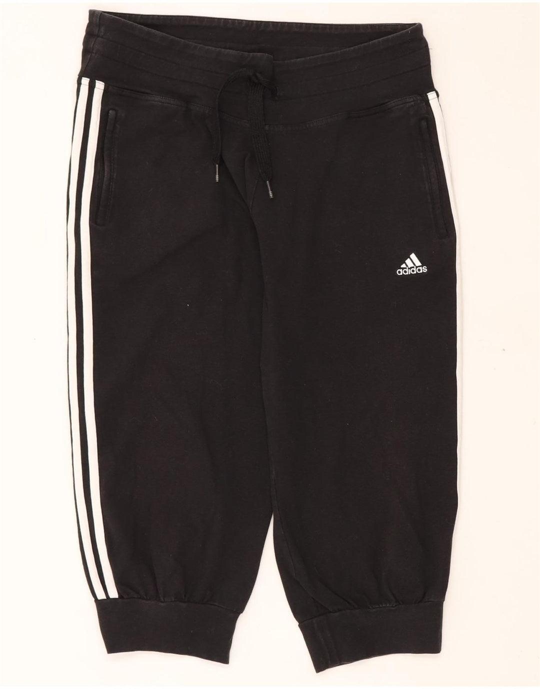 Pantaloni de trening Capri pentru femei ADIDAS Joggeri UK 16 Bumbac negru mare