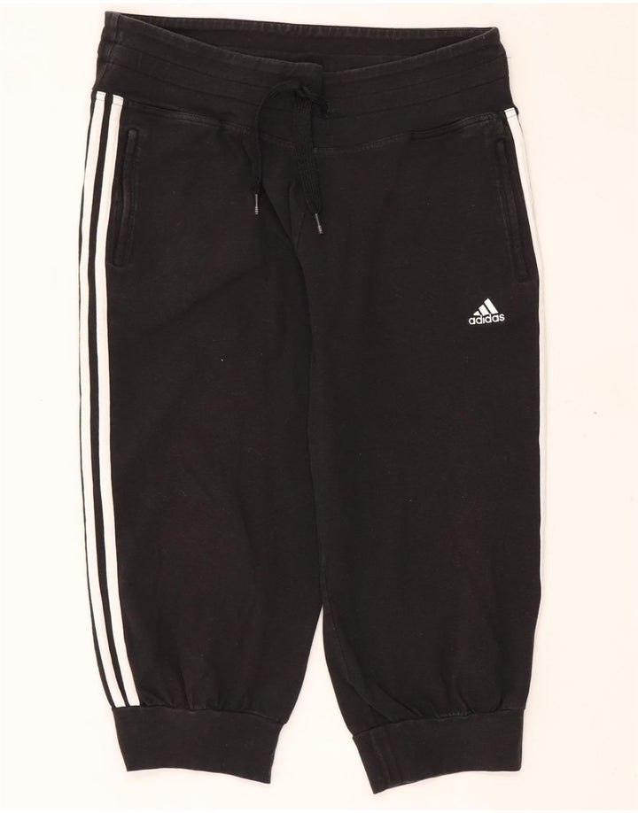 Pantaloni de trening Capri pentru femei ADIDAS Joggeri UK 16 Bumbac negru mare