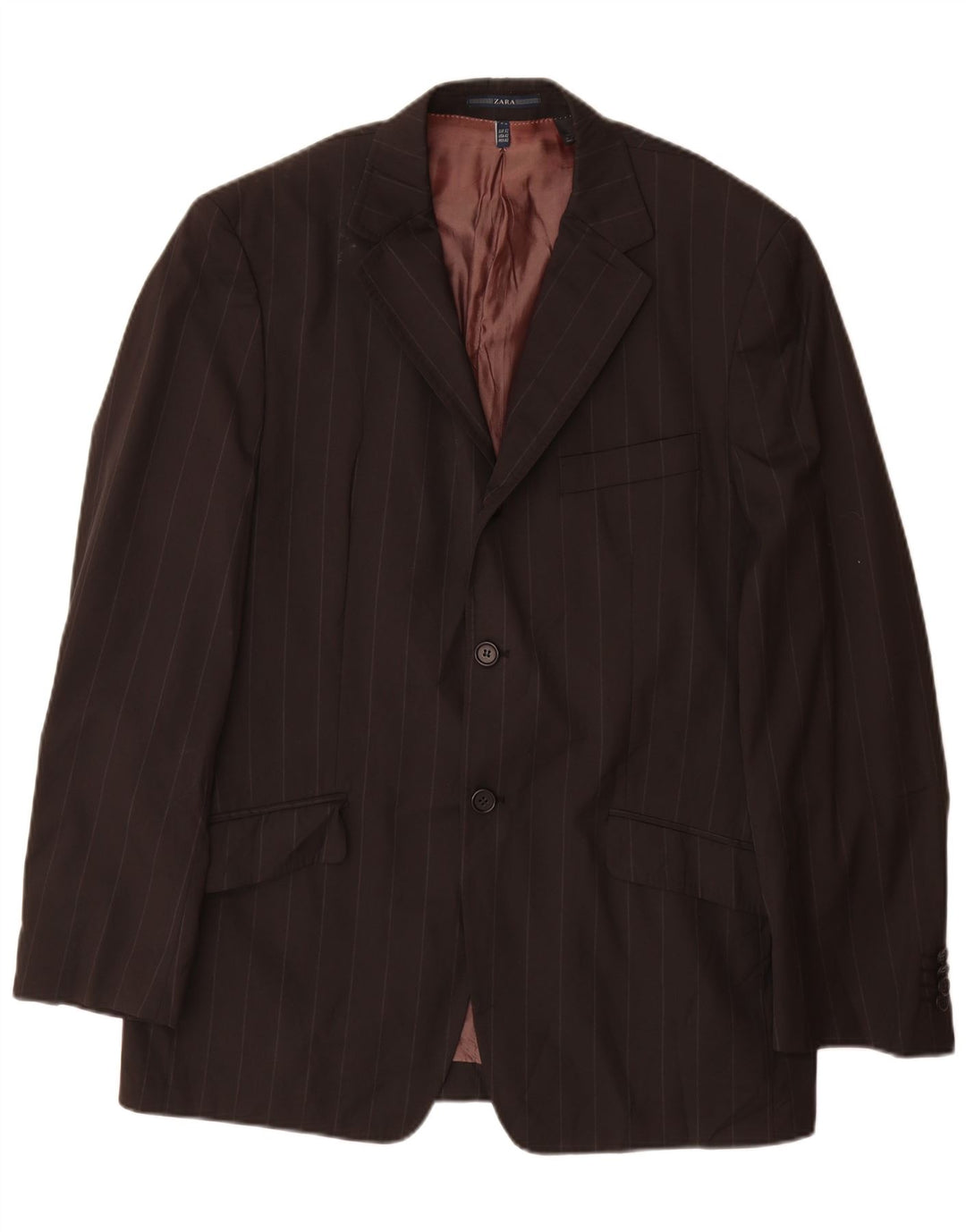 Blazer pentru bărbați Zara cu 2 nasturi EU 52 Lână mare cu dungi negre