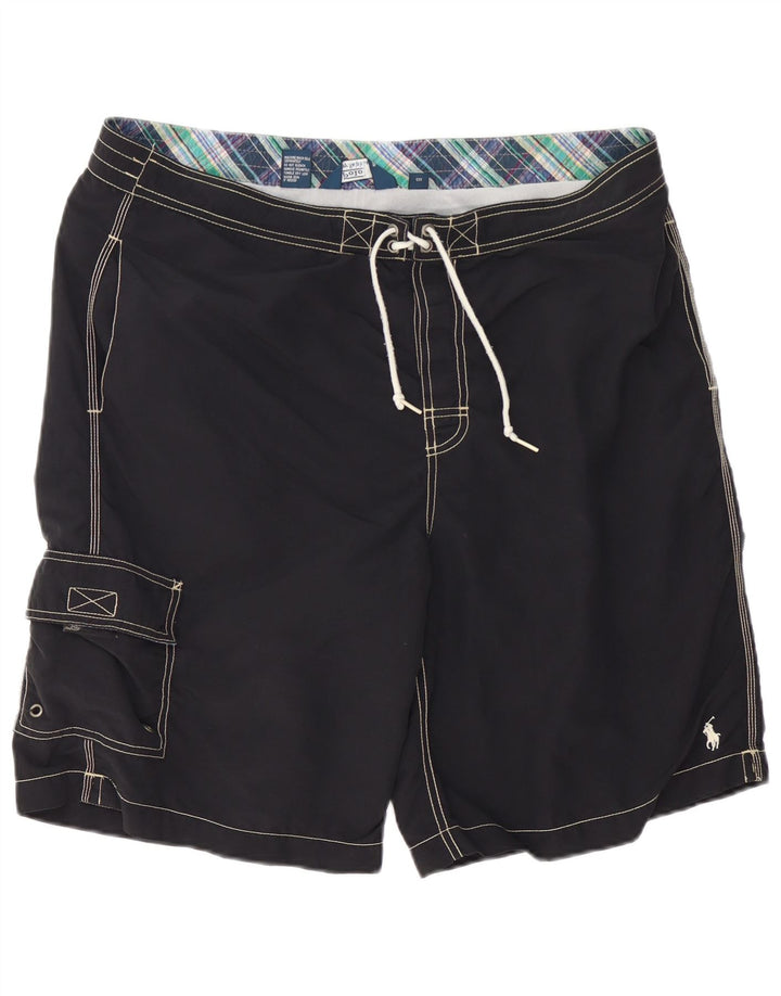 Pantaloni scurți de înot cargo pentru bărbați Polo Ralph Lauren, mari, negru, poliester