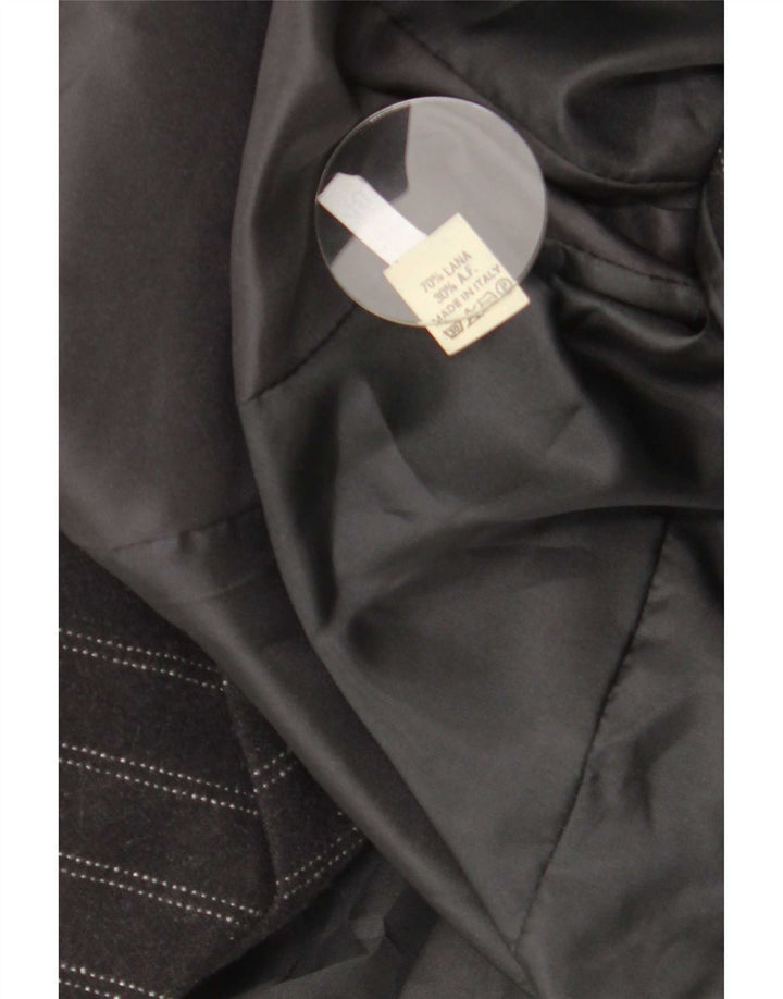 Jachetă vintage pentru femei la dublu piept IT 48 XL Lână cu dungi negre