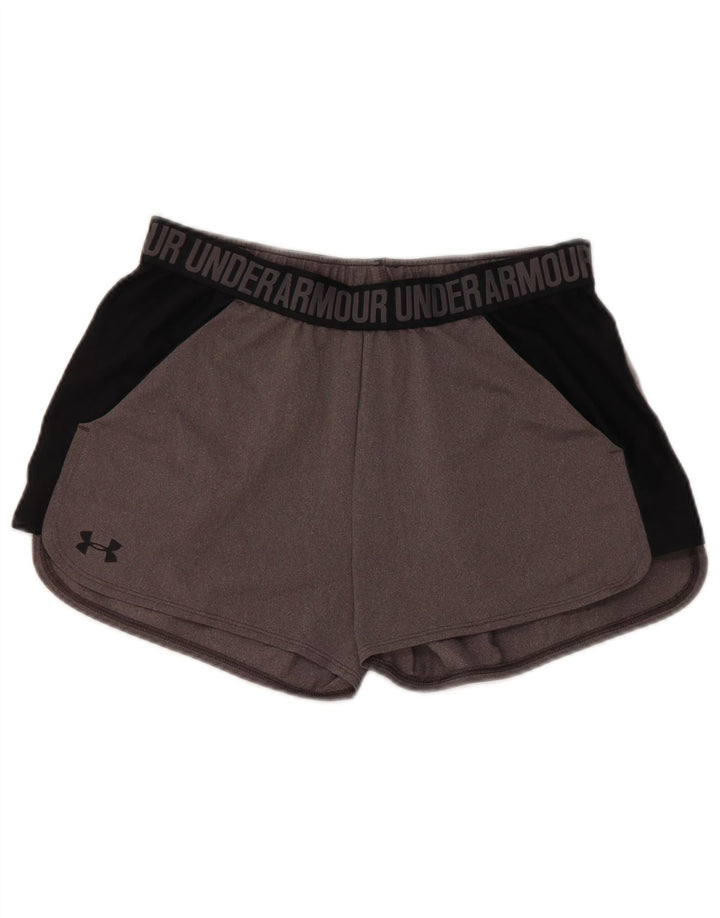 Pantaloni scurți sport grafic Under Armour pentru femei UK 14 Medium Gri Colorblock