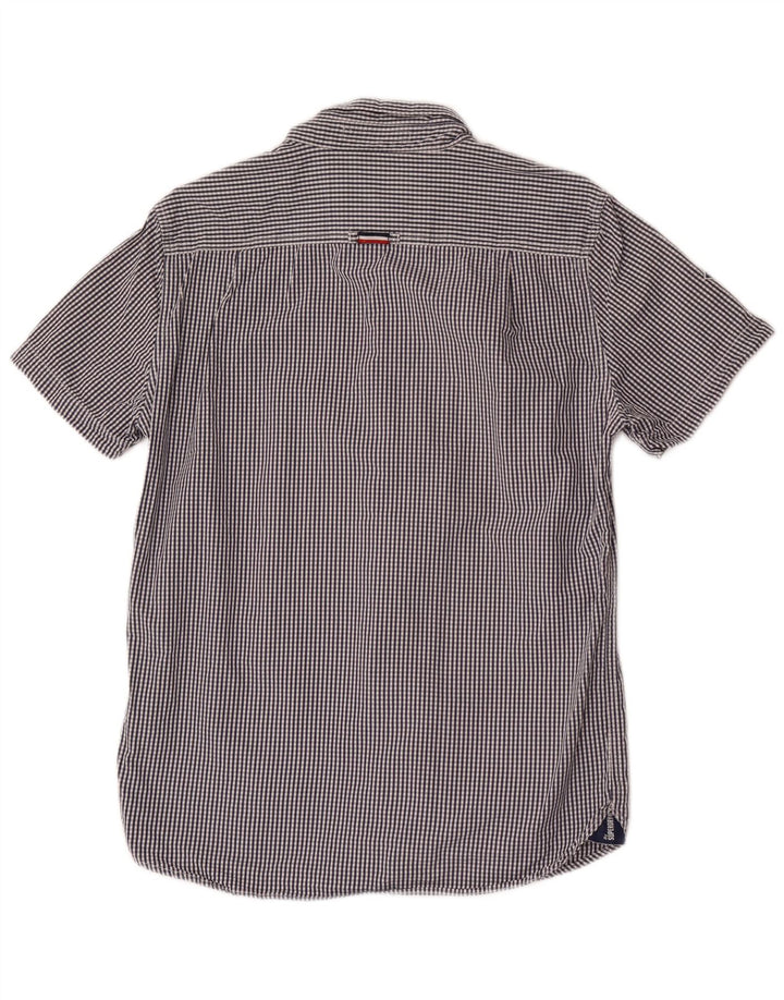 Cămașă cu mânecă scurtă pentru bărbați Superdry, mare, albastru, bumbac vichy