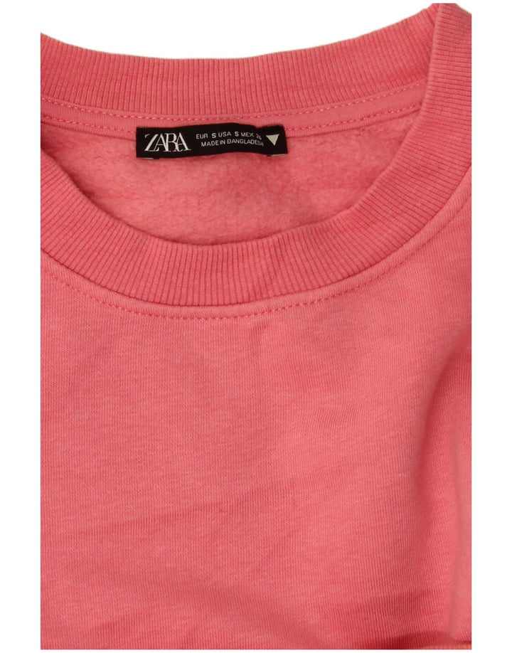 Pulover Oversized Crop pentru Damă Zara UK 10 Mic Roz