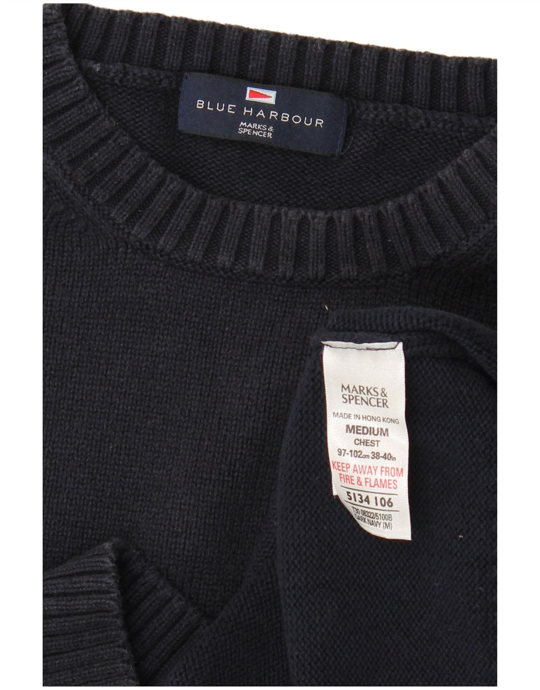 MARKS & SPENCER Pulover pentru bărbați cu decolteu rotund Marea Britanie 38/40 Mediu Bleumarin
