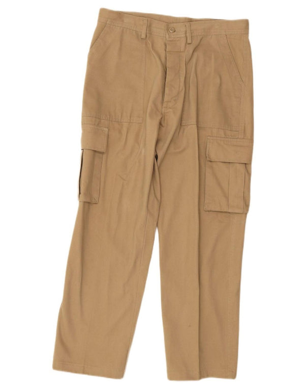 Pantaloni cargo drepți vintage pentru bărbați IT 50 Large W32 L29 Bej Bumbac