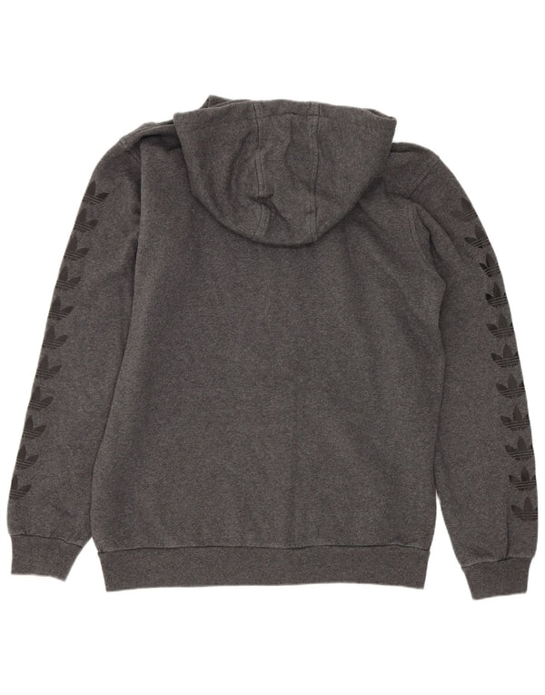 Pulover Adidas pentru bărbați cu capota, bumbac, gri mic