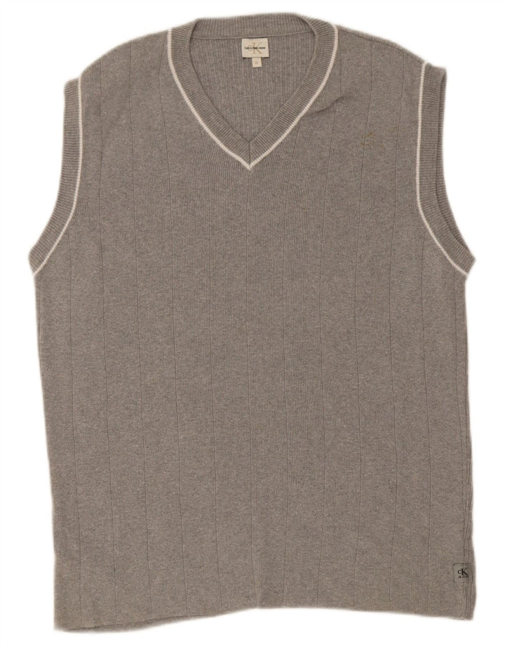 Calvin Klein Jeans Mens Vest Tank Top Bumbac Gri mediu