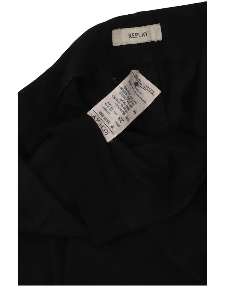 Pantaloni casual drepti Replay pentru femei L28 L32 Poliamidă neagră