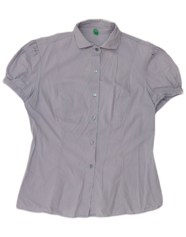 Cămașă Benetton cu mânecă scurtă pentru femei UK 12 Medium Blue