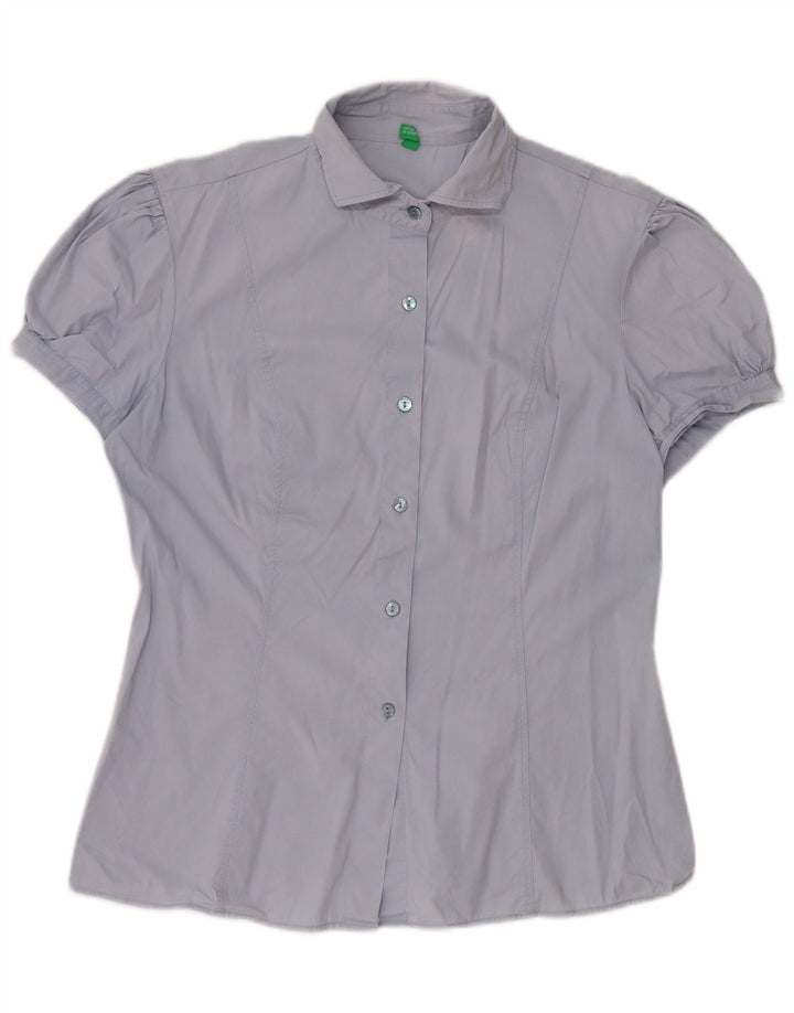 Cămașă Benetton cu mânecă scurtă pentru femei UK 12 Medium Blue