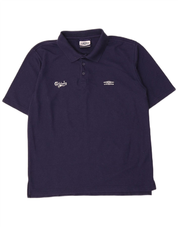 Cămașă polo Umbro pentru bărbați, mare, poliester bleumarin