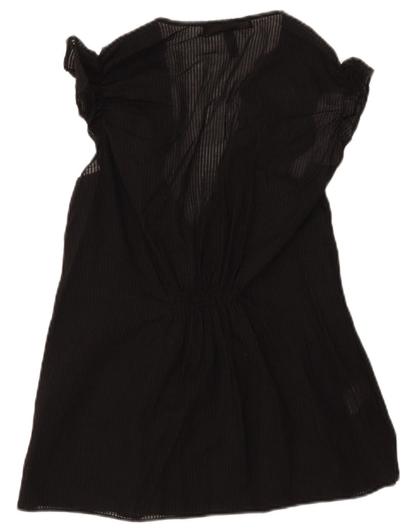 BCBGMAXAZRIA Bluză Femei Top UK 12 Bumbac cu dungi negre medii
