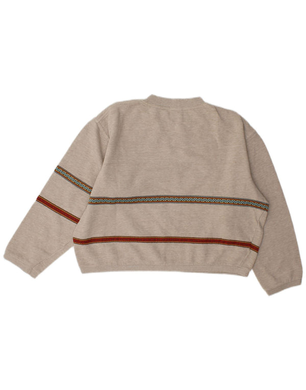 Pulover pentru damă Stefanel Crop Graphic Pulover UK 14 Medium Gri Dunge