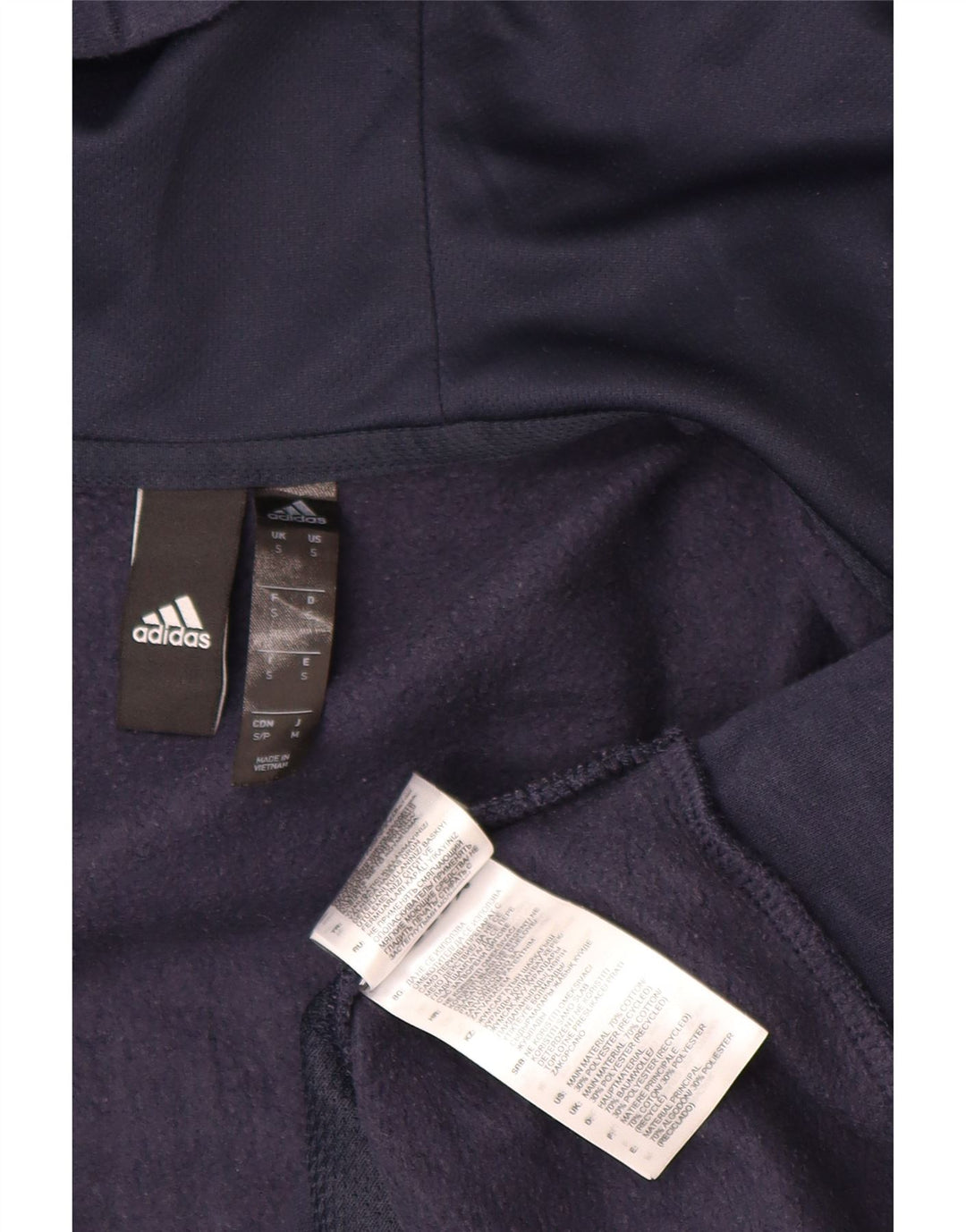 Pulover ADIDAS pentru bărbați, cu fermoar, din bumbac color-block, albastru bleumarin