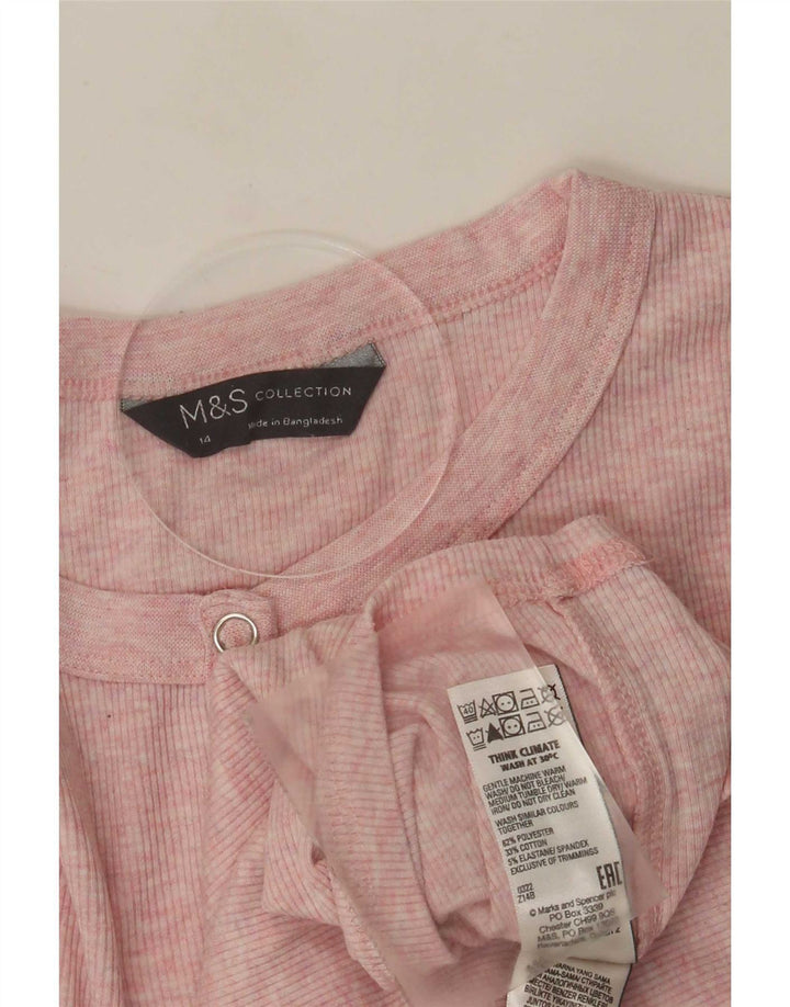 Marks & Spencer Top pentru femei cu mânecă lungă UK 14 Poliester roz mediu