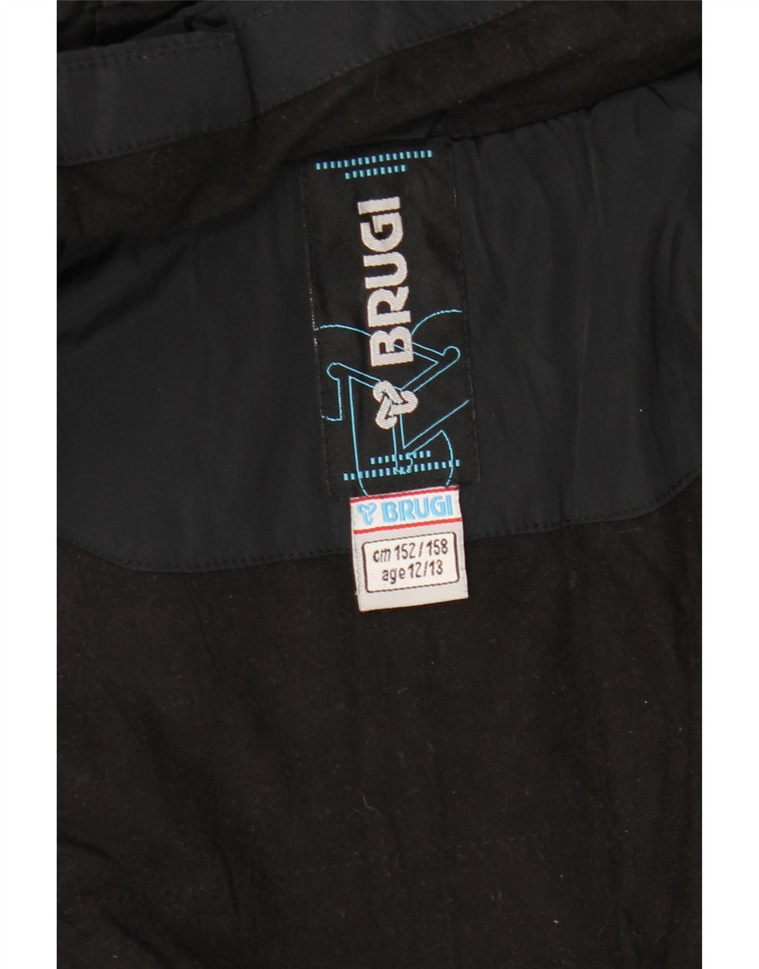 Jachetă căptușită cu glugă pentru fete BRUGI 12-13 ani, neagră
