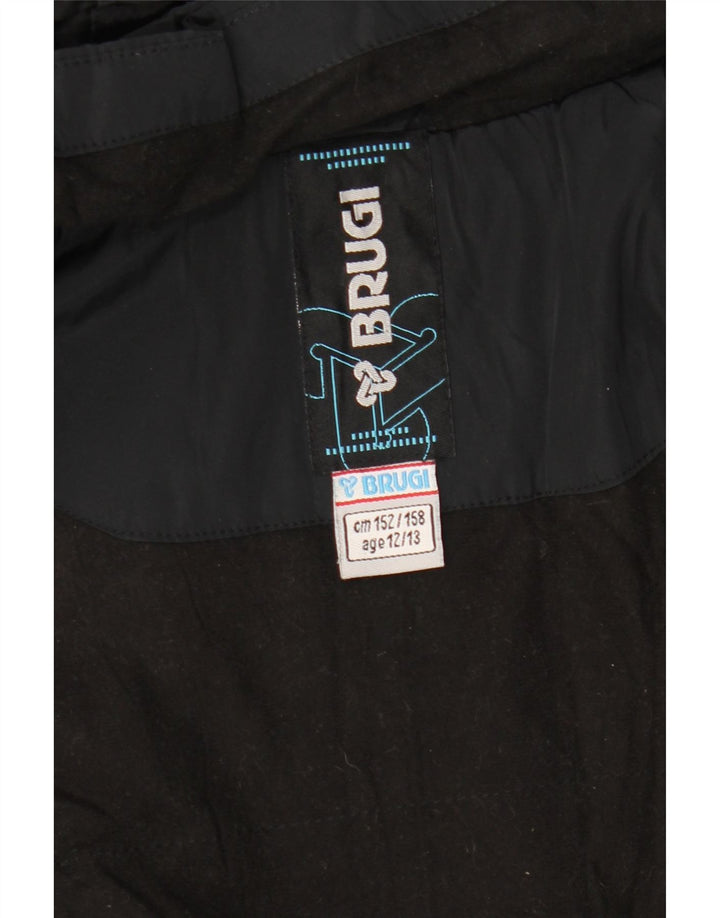 Jachetă căptușită cu glugă pentru fete BRUGI 12-13 ani, neagră