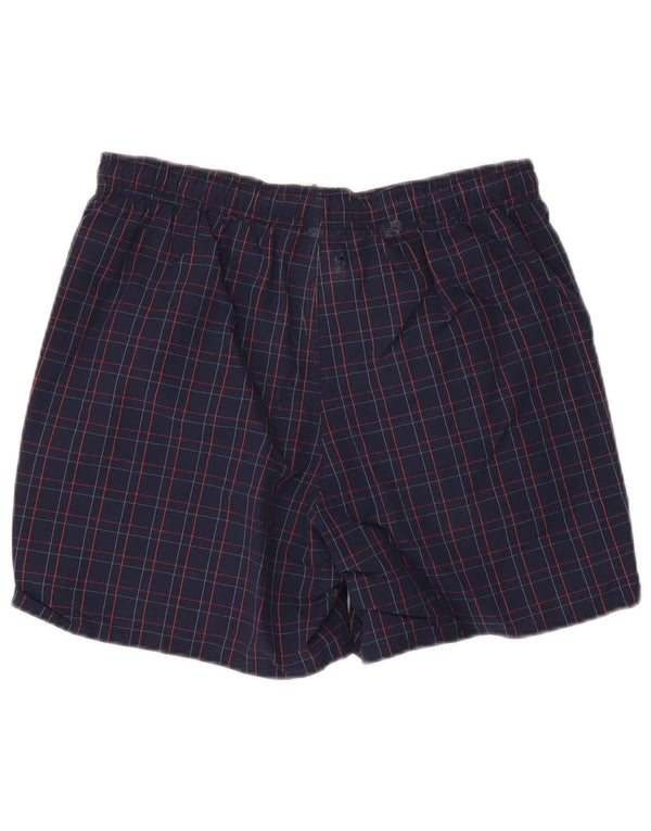 Pantaloni scurți sport pentru bărbați Adidas Mici, albastru marin din poliamidă cu check
