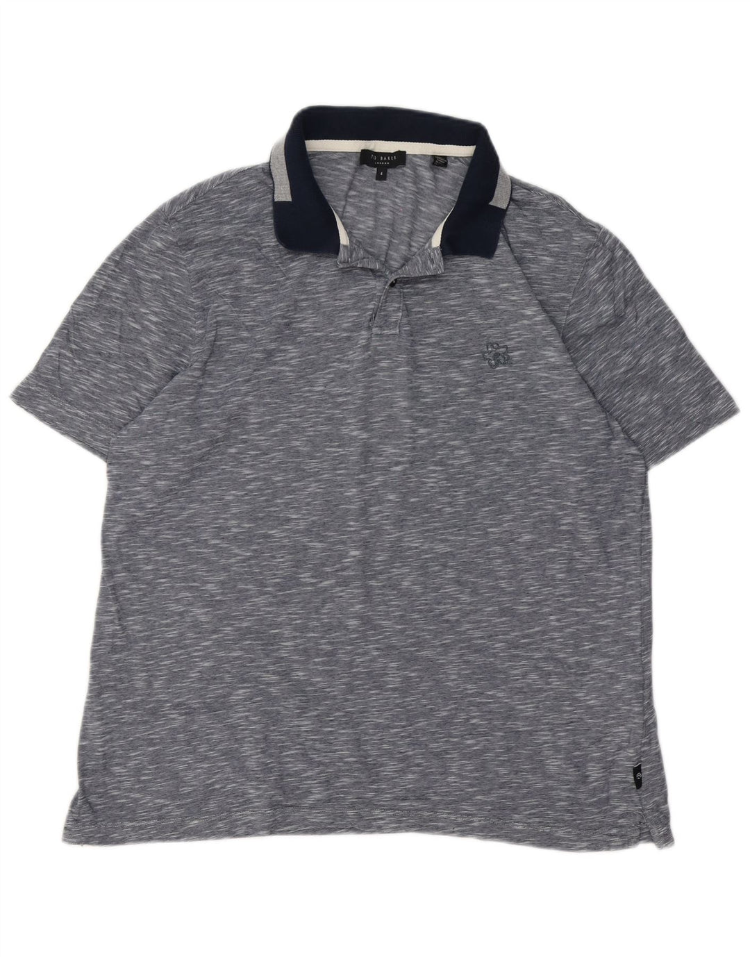 Tricou polo pentru bărbați Ted Baker Mărimea 4 mare, albastru marine, bumbac cu pete