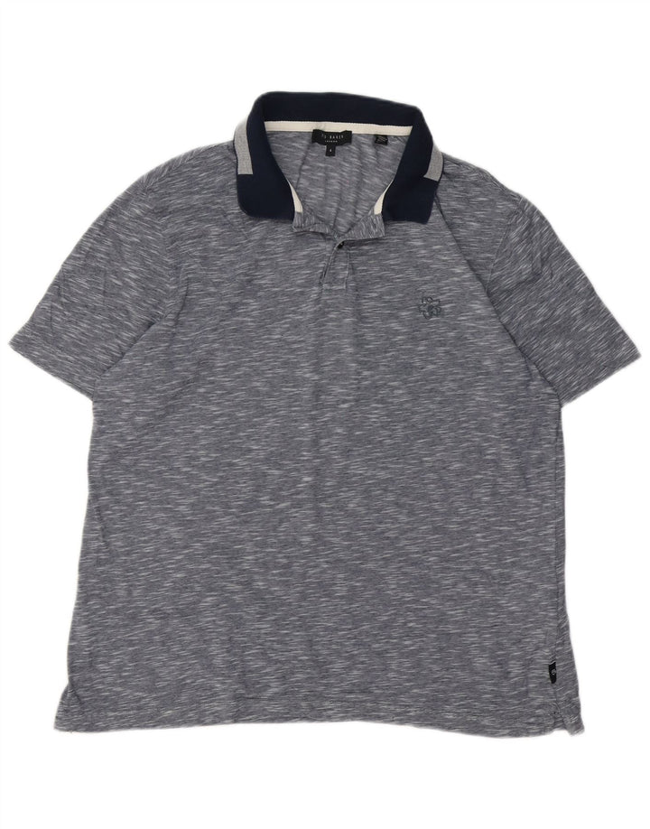Tricou polo pentru bărbați Ted Baker Mărimea 4 mare, albastru marine, bumbac cu pete