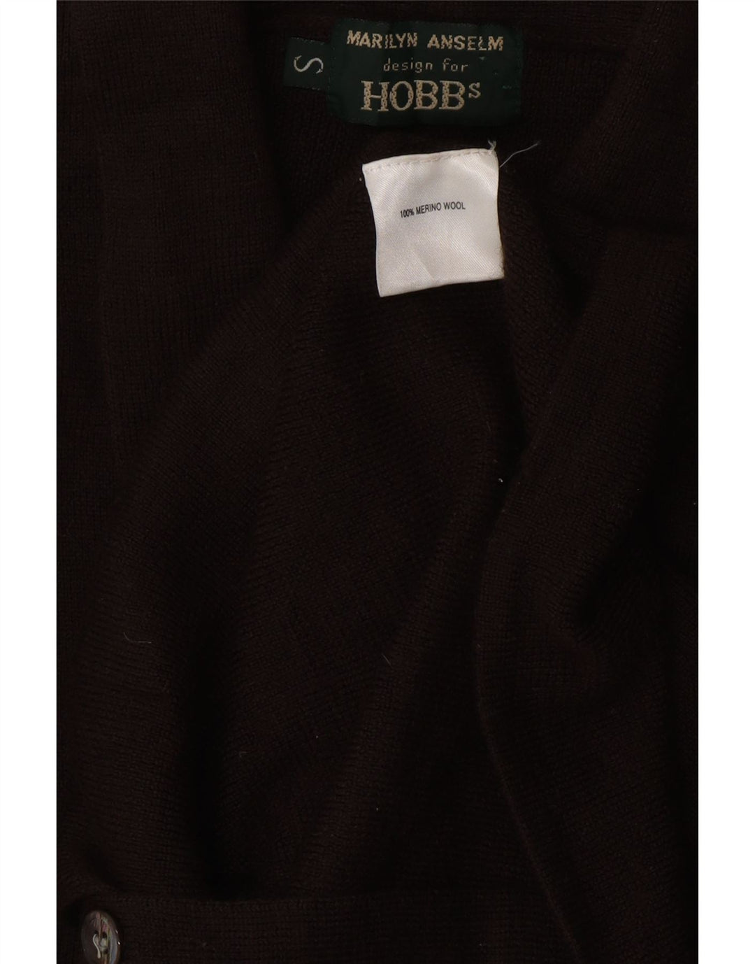 Pulover cardigan pentru femei HOBBS UK 8 mic maro lână merinos