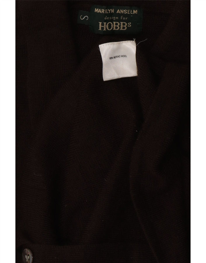Pulover cardigan pentru femei HOBBS UK 8 mic maro lână merinos