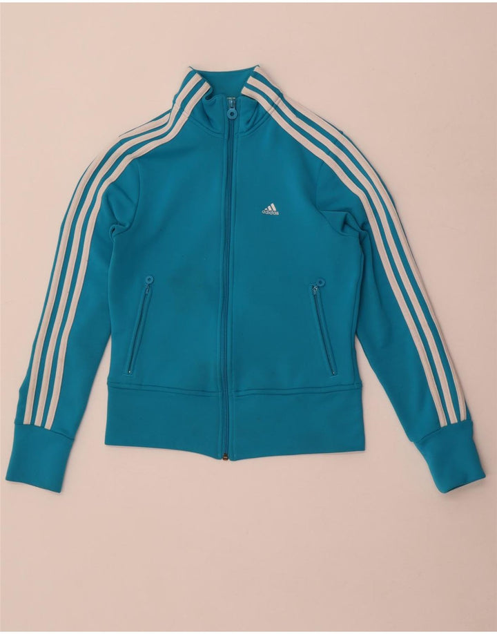Jachetă de top pentru trening Adidas pentru femei UK 8 Small Blue Poliester