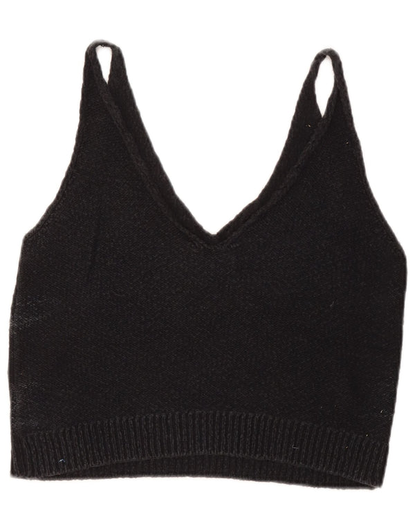 Bluză din tricot fără mâneci pentru femei Zara UK 12 Viscoză gri mediu