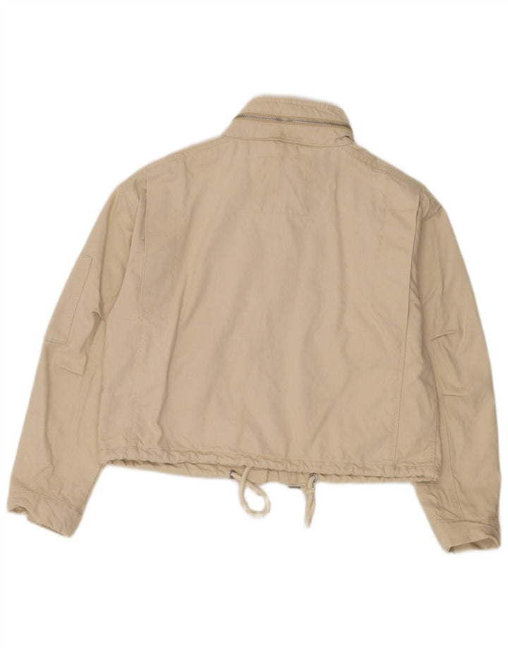 Jachetă Superdry pentru femei Crop supradimensionată, bumbac, bej, UK 8