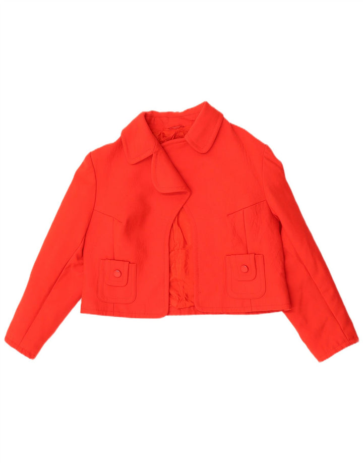 Jachetă Bolero Vintage pentru femei UK 14 Medium Red Lână nouă