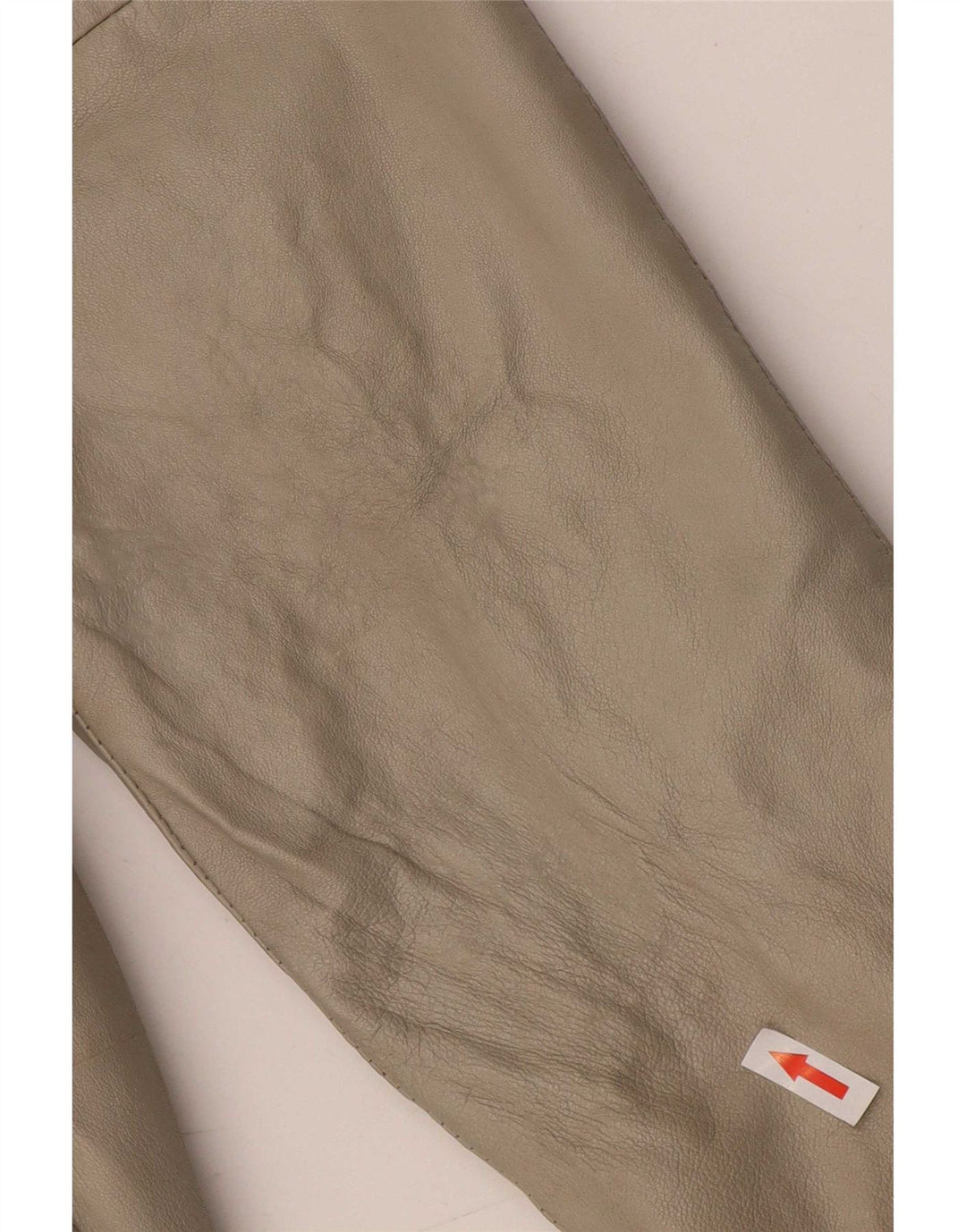 Palton din piele vintage pentru femei UK 14 Medium Off White