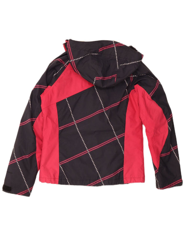 Jachetă de vânt cu glugă Columbia pentru femei UK 6 XS, negru, nailon color bloc