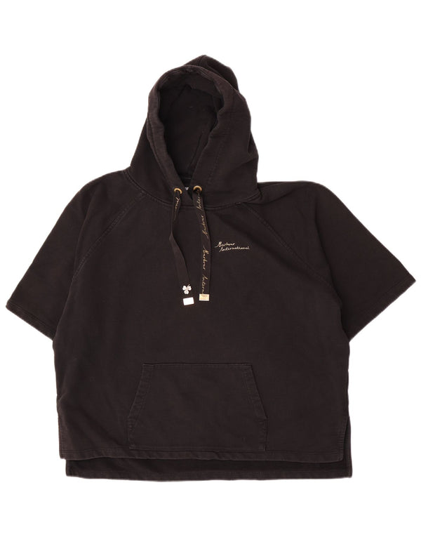 Pulover supradimensionat cu mânecă scurtă pentru femei Barbour UK 14 mare negru