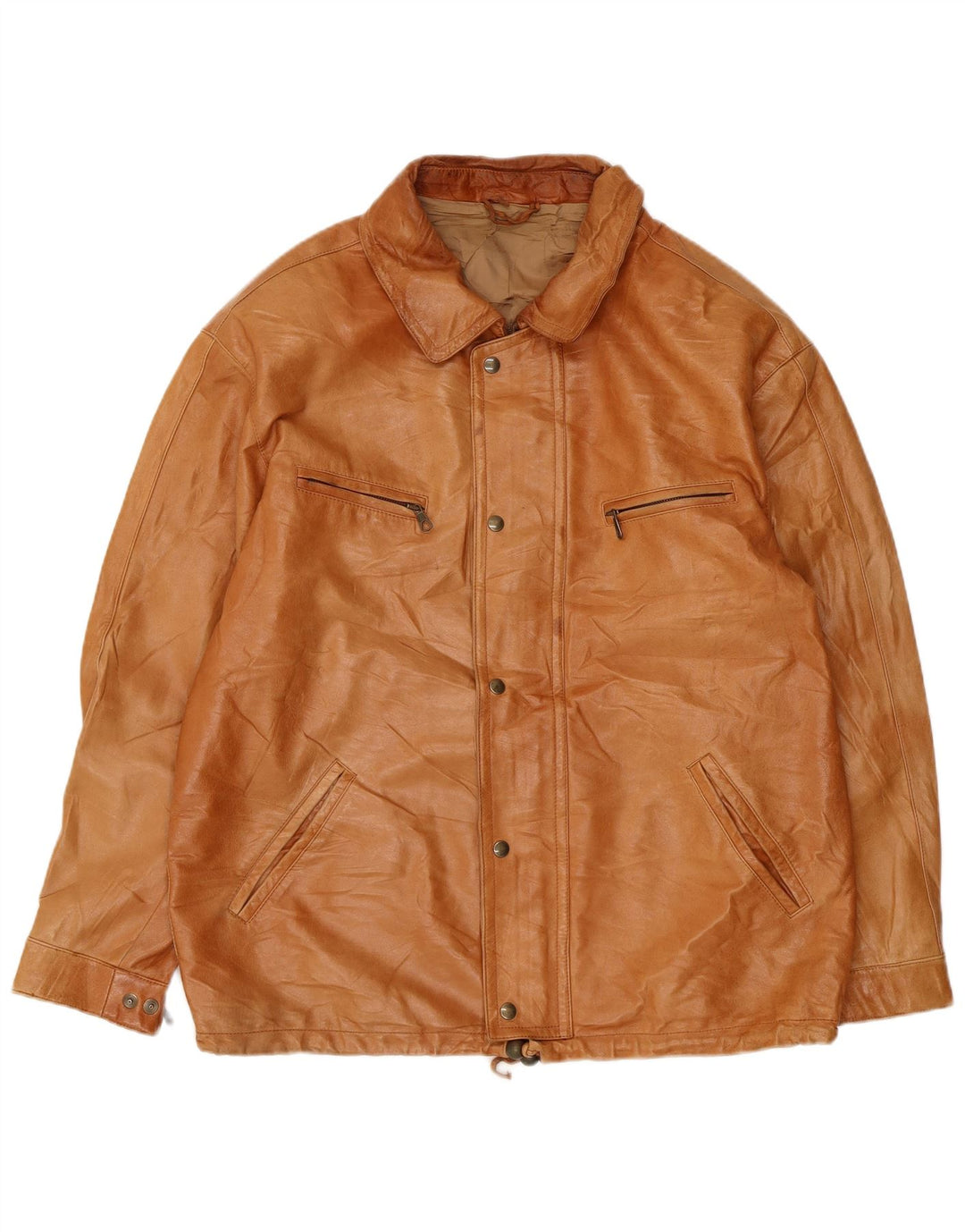 Jachetă de piele vintage pentru bărbați UK 38 Medium Beige Piele