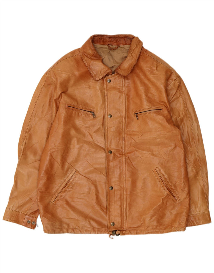 Jachetă de piele vintage pentru bărbați UK 38 Medium Beige Piele