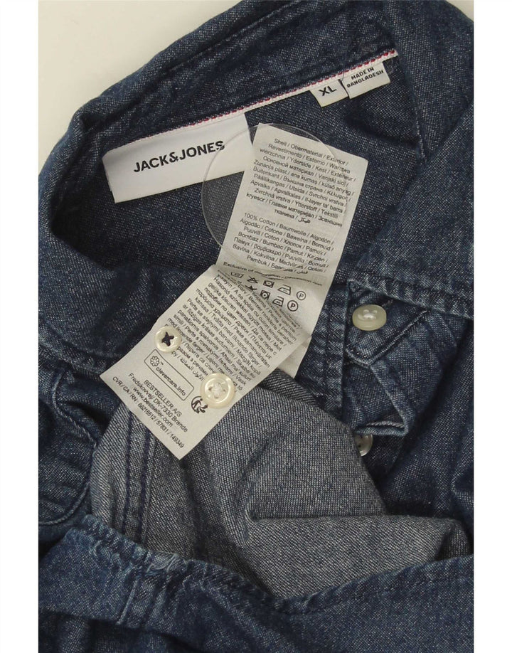 Cămașă Jack & Jones pentru bărbați din blugi XL din bumbac bleumarin